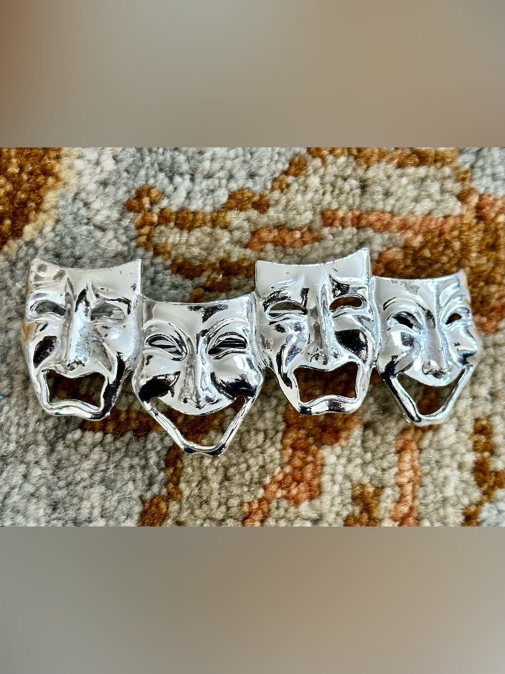 Silver Theater Mask Statement Hair Barrett